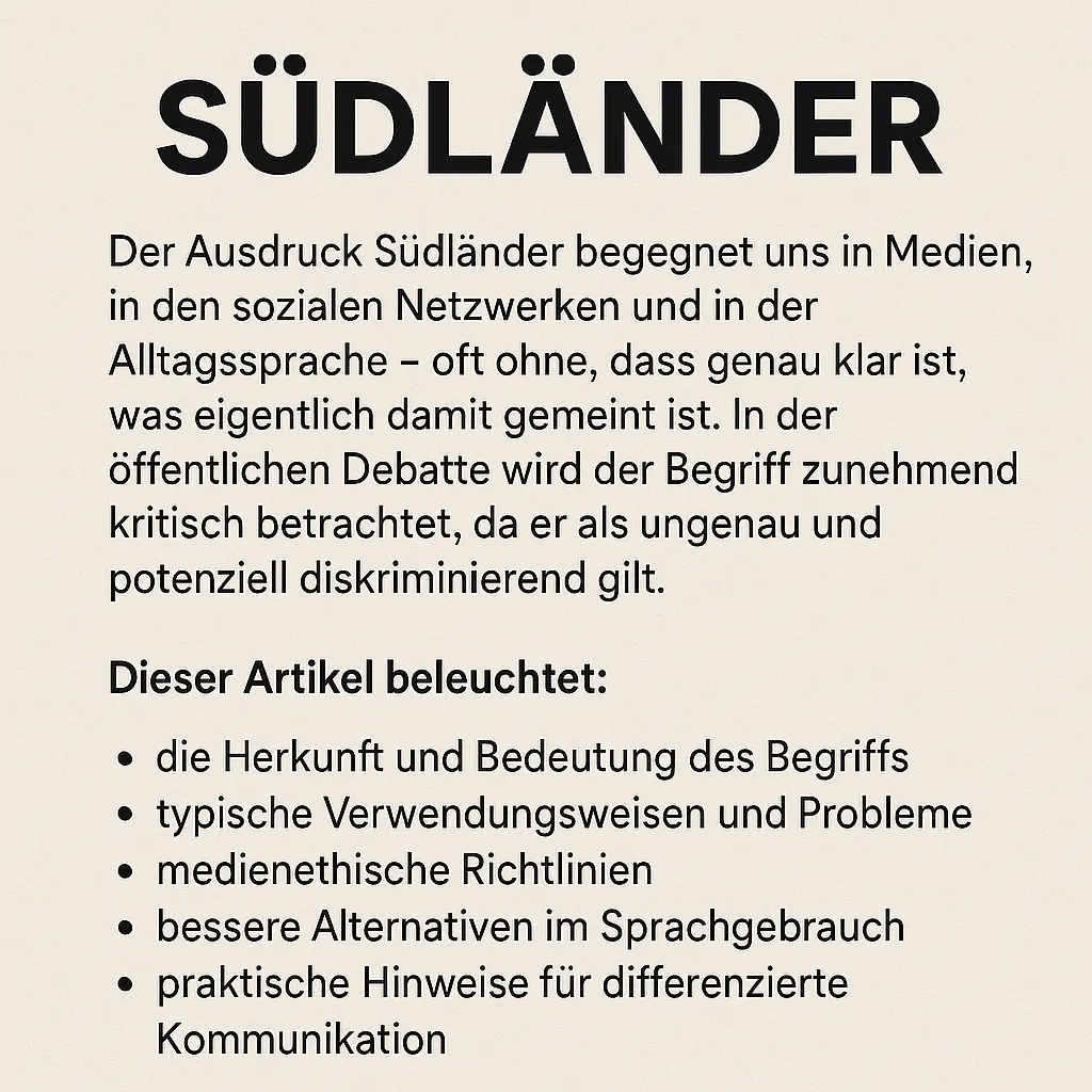 Südländer: Bedeutung, Kritik und Alternativen